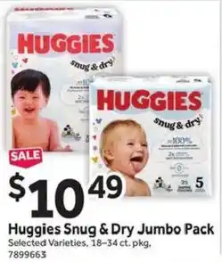 Stop&Shop Huggies Snug & Dry Jumbo Pack offer