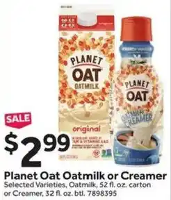 Stop&Shop Planet Oat Oatmilk or Creamer offer