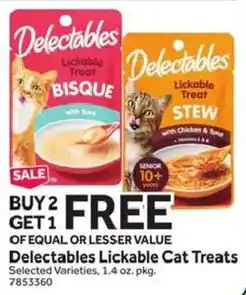 Stop&Shop Delectables Lickable Cat Treats offer