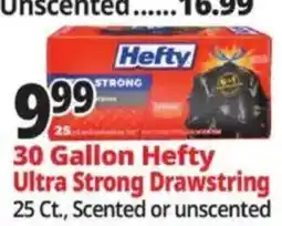 Ocean State Job Lot Hefty ultra strong drawstring offer