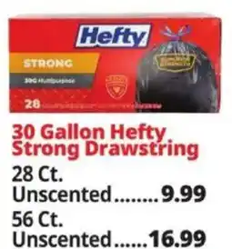 Ocean State Job Lot Hefty 30 Gallon Strong Drawstring offer