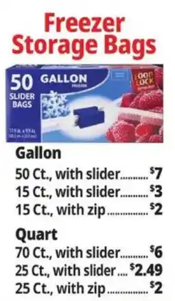 Ocean State Job Lot Food lock gallon freezer storage bags offer