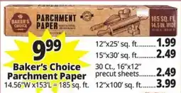 Ocean State Job Lot Baker's Choice Parchment Paper offer