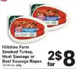 ACME Hillshire Farm Smoked Turkey, Meat Sausage or Beef Sausage Ropes offer