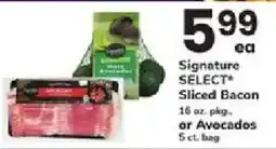 ACME Signature Select Sliced Bacon or Avocados offer