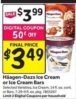 Stop&Shop Häagen-Dazs Ice Cream or Ice Cream Bars offer