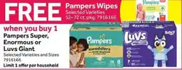 Stop&Shop Pampers Super, Enormous or Luvs Giant offer