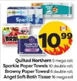 Weis Markets Quilted Northern paper towels, Sparkle paper towels, Brawny paper towels, Angel Soft bath tissue offer