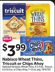 Stop&Shop Nabisco Wheat Thins, Triscuit or Chips Ahoy offer