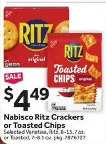 Stop&Shop Nabisco Ritz Crackers or Toasted Chips offer