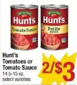 Shaw's Hunt's Tomatoes or Tomato Sauce offer