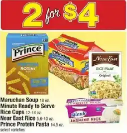 Shaw's Maruchan Soup, Minute Ready to Serve Rice Cups, Near East Rice or Prince Protein Pasta offer