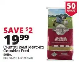 Rural King Country Road Meatbird Crumbles Feed offer