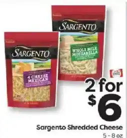 Weis Markets Sargento shredded cheese offer
