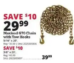 Rural King Maxload G70 Chain with Tow Hooks offer