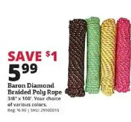 Rural King Baron Diamond Braided Poly Rope offer