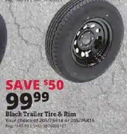 Rural King Black Trailer Tire & Rim offer