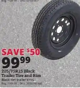 Rural King Black Trailer Tire and Rim offer