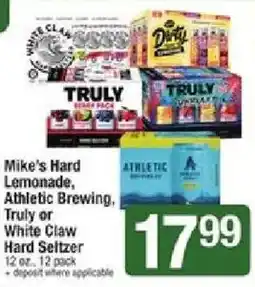 Shaw's Mike's Hard Lemonade, Athletic Brewing, White Claw Hard Seltzer offer