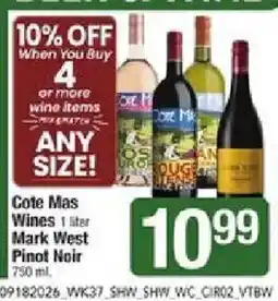 Shaw's Cote Mas Wines Mark West Pinot Noir offer