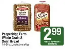 Shaw's Pepperidge Farm Whole Grain & Swirl Bread offer