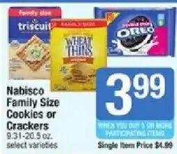 Shaw's Nabisco Family Size Cookies or Crackers offer