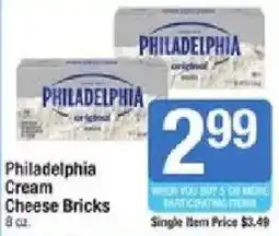 Shaw's Philadelphia cream cheese bricks offer