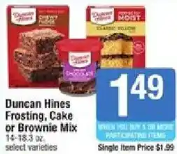 Shaw's Duncan Hines Frosting, Cake or Brownie Mix offer