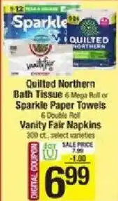 Shaw's Quilted Northern Bath Tissue or Sparkle Paper Towels offer