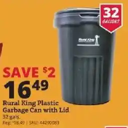 Rural King Rural King Plastic Garbage Can with Lid offer