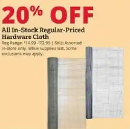 Rural King Hardware Cloth offer