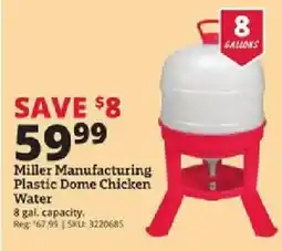 Rural King Miller Manufacturing Plastic Dome Chicken Water offer