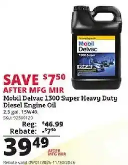 Rural King Mobil Delvac 1300 Super Heavy Duty Diesel Engine Oil offer