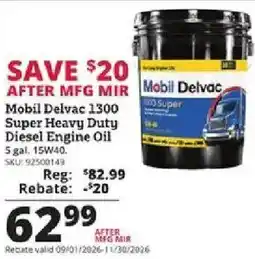 Rural King Mobil Delvac 1300 Super Heavy Duty Diesel Engine Oil offer