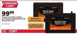 Rural King Commercial Heavy Duty Automotive Battery 925 CCA Group Size 31X offer