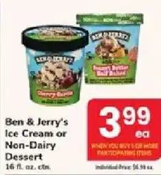 ACME Ben & Jerry's Ice Cream or Non-Dairy Dessert offer