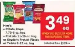 ACME Herr's Potato Chips or Pretzels or Snyder's Pretzel Pieces or Twists offer