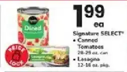 ACME Signature SELECT Canned Tomatoes and Lasagna offer