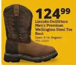 Rural King Lincoln Outfitters Men's Premium Wellington Steel Toe Boot offer