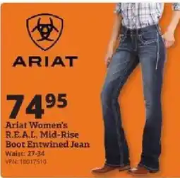 Rural King Ariat Women's R.e.a.l. Mid-Rise Boot Entwined Jean offer