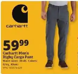 Rural King Carhartt men's rigby cargo pant offer