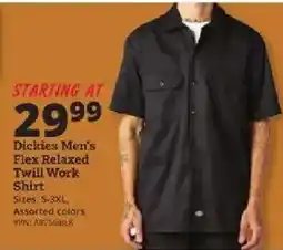 Rural King Dickies men's flex relaxed twill work shirt offer