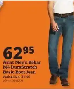 Rural King Ariat men's rebar m4 durastretch basic boot jean offer