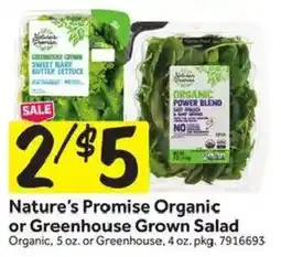 Stop&Shop Nature's Promise Organic or Greenhouse Grown Salad offer