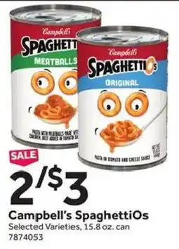 Stop&Shop Campbell's SpaghettiOs offer