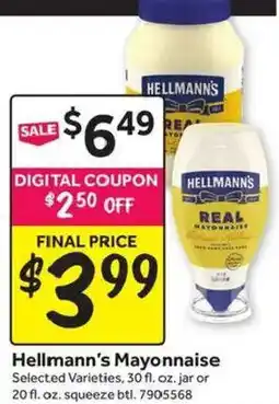 Stop&Shop Hellmann's Mayonnaise offer