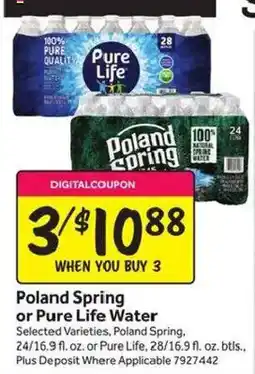 Stop&Shop Poland Spring or Pure Life Water offer