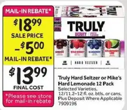 Stop&Shop Truly Hard Seltzer or Mike's Hard Lemonade offer