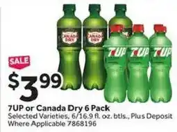 Stop&Shop 7up or Canada Dry 6 Pack offer
