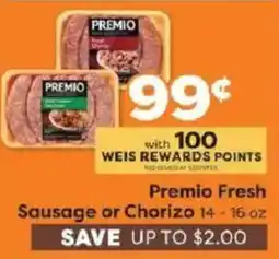Weis Markets Premio Fresh Sausage or Chorizo offer